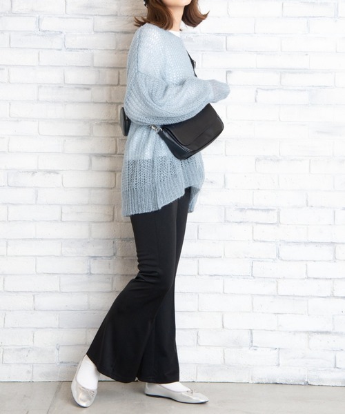 WEGO（ウィゴー）の「WEGO/【2点セット】モヘアライクメッシュニット（ニット/セーター・レディース・ホワイト/ブラック/サックスブルー・FREE）」の22枚目の写真