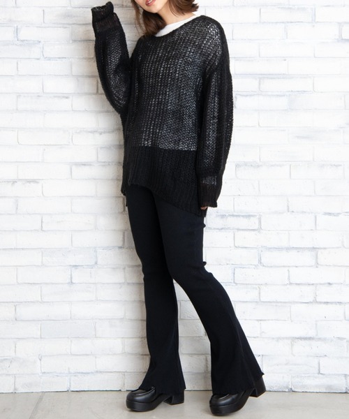 WEGO（ウィゴー）の「WEGO/【2点セット】モヘアライクメッシュニット（ニット/セーター・レディース・ホワイト/ブラック/サックスブルー・FREE）」の18枚目の写真