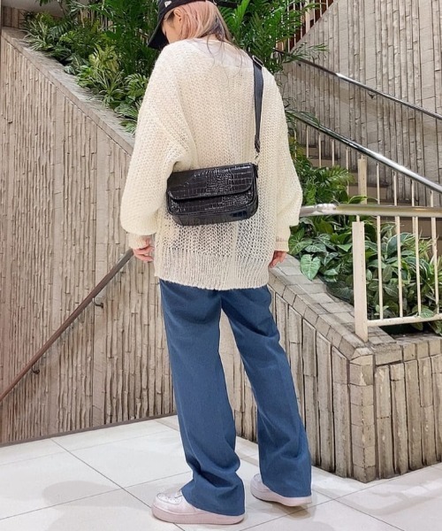 WEGO（ウィゴー）の「WEGO/【2点セット】モヘアライクメッシュニット（ニット/セーター・レディース・ホワイト/ブラック/サックスブルー・FREE）」の5枚目の写真