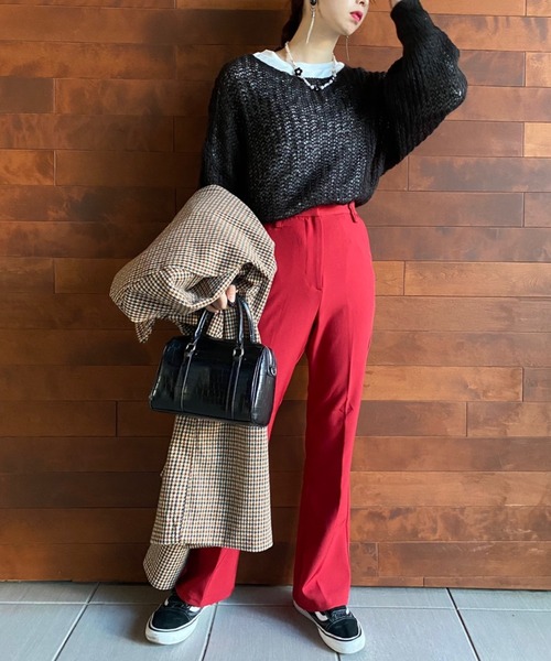 WEGO（ウィゴー）の「WEGO/【2点セット】モヘアライクメッシュニット（ニット/セーター・レディース・ホワイト/ブラック/サックスブルー・FREE）」の10枚目の写真