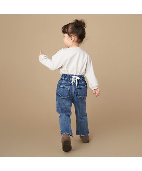 petit main（プティマイン）の「レースアップデニムストレッチパンツ（デニムパンツ・キッズ・ブルー/ネイビー・100cm/90cm/110cm/130cm/120cm/80ｃｍ）」の16枚目の写真