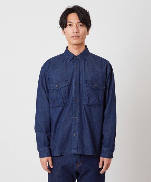 Arnold Palmer(アーノルドパーマー)の「エイジングデニム CPOシャツジャケット(デニムジャケット・メンズ・ダークインディゴブルー・M/L/LL)」の5枚目の写真