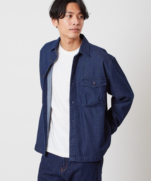 Arnold Palmer(アーノルドパーマー)の「エイジングデニム CPOシャツジャケット(デニムジャケット・メンズ・ダークインディゴブルー・M/L/LL)」の13枚目の写真