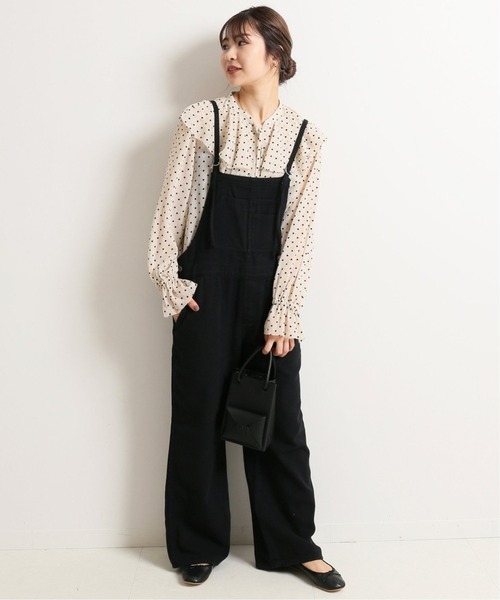 SLOBE IENA（スローブイエナ）の「LE DENIM オーバーオール 【洗濯機使用可能】◆（サロペット/オーバーオール・レディース・ブラック・38/36）」の3枚目の写真