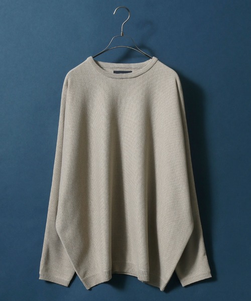 ANPAS（アンパス）の「Milan Rib Drape Dolman Sleeve Knit Pullover/ミラノリブ ドレープ ドルマンスリーブ オーバーサイズ ニット プルオーバー（ニット/セーター・メンズ・ライトグレー/ブラウン/ブラック/ネイビー/チャコールグレー/ブラウン系その他/スモークピンク/ナチュラル/ベージュ/グレイッシュブルー/ブルーグリーン/パープル/オレンジ/グリーン/ワイン/マスタード/グリーン系その他/ターコイズブルー/ダークネイビー/ブルー系その他・L/M）」の7枚目の写真