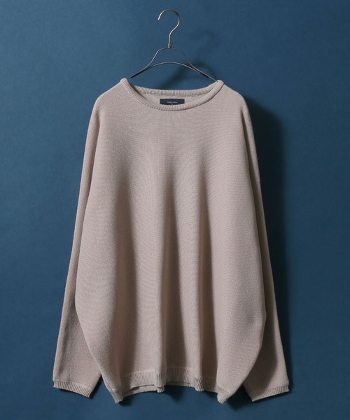 ANPAS（アンパス）の「Milan Rib Drape Dolman Sleeve Knit Pullover/ミラノリブ ドレープ ドルマンスリーブ オーバーサイズ ニット プルオーバー（ニット/セーター・メンズ・ライトグレー/ブラウン/ブラック/ネイビー/チャコールグレー/ブラウン系その他/スモークピンク/ナチュラル/ベージュ/グレイッシュブルー/ブルーグリーン/パープル/オレンジ/グリーン/ワイン/マスタード/グリーン系その他/ターコイズブルー/ダークネイビー/ブルー系その他・L/M）」の18枚目の写真