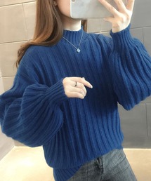 リブプチハイネックニット