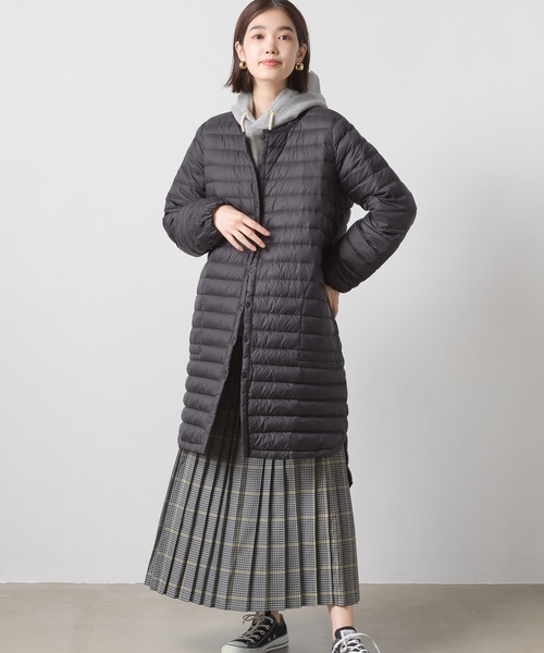 OMNES（オムネス）の「インナーダウンロングジャケット（ダウンジャケット/コート・レディース・ブラック/キャメル/カーキ/ベージュ/ネイビー・LARGE/MEDIUM）」の20枚目の写真