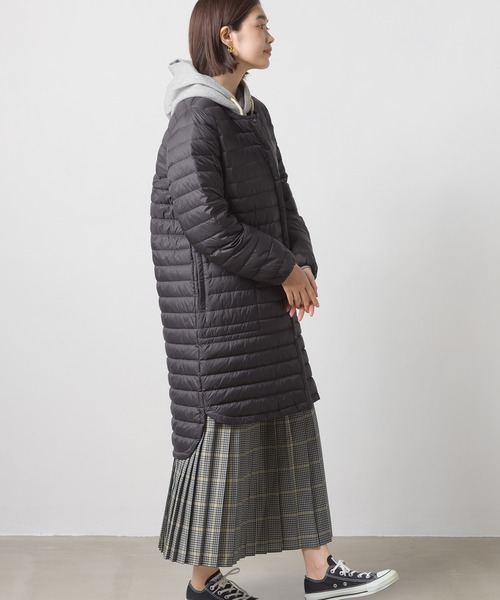 OMNES（オムネス）の「インナーダウンロングジャケット（ダウンジャケット/コート・レディース・ブラック/キャメル/カーキ/ベージュ/ネイビー・LARGE/MEDIUM）」の6枚目の写真