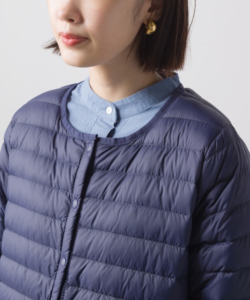 OMNES（オムネス）の「インナーダウンロングジャケット（ダウンジャケット/コート・レディース・ブラック/キャメル/カーキ/ベージュ/ネイビー・LARGE/MEDIUM）」の16枚目の写真