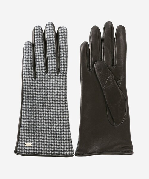 MACKINTOSH LONDON（マッキントッシュ ロンドン）の「チェック×レザーコンビグローブ（手袋・レディース・ベージュ/ブラック・FREE）」の2枚目の写真