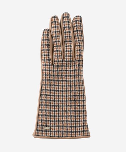 MACKINTOSH LONDON（マッキントッシュ ロンドン）の「チェック×レザーコンビグローブ（手袋・レディース・ベージュ/ブラック・FREE）」の5枚目の写真