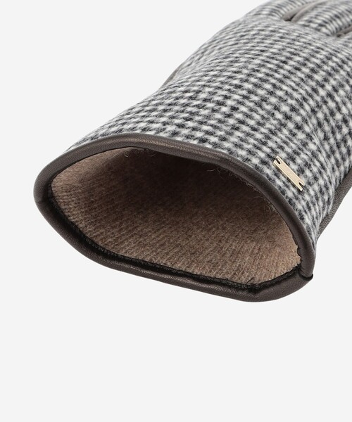 MACKINTOSH LONDON（マッキントッシュ ロンドン）の「チェック×レザーコンビグローブ（手袋・レディース・ベージュ/ブラック・FREE）」の7枚目の写真