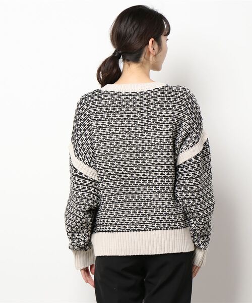 cepo（セポ）の「ジャガードニット 2WAY（ニット/セーター・レディース・グリーン/オフホワイト/ダークグレー/サックスブルー・M）」の6枚目の写真