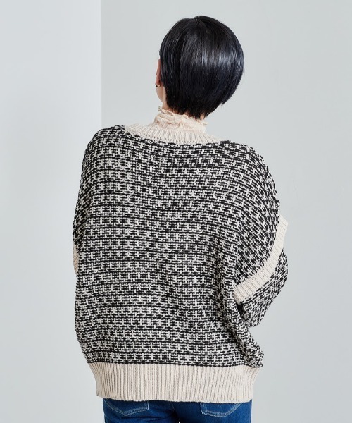 cepo（セポ）の「ジャガードニット 2WAY（ニット/セーター・レディース・グリーン/オフホワイト/ダークグレー/サックスブルー・M）」の8枚目の写真