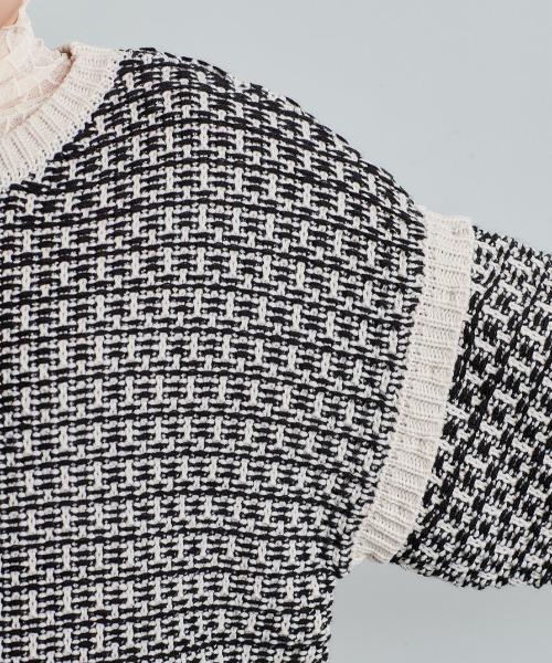 cepo（セポ）の「ジャガードニット 2WAY（ニット/セーター・レディース・グリーン/オフホワイト/ダークグレー/サックスブルー・M）」の9枚目の写真