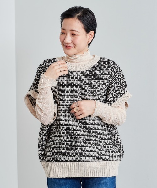 cepo（セポ）の「ジャガードニット 2WAY（ニット/セーター・レディース・グリーン/オフホワイト/ダークグレー/サックスブルー・M）」の11枚目の写真