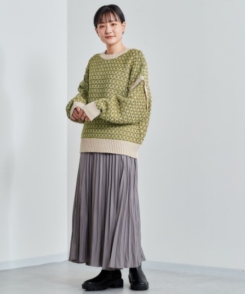 cepo（セポ）の「ジャガードニット 2WAY（ニット/セーター・レディース・グリーン/オフホワイト/ダークグレー/サックスブルー・M）」の22枚目の写真