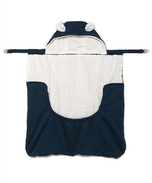 Rosemadame（ローズマダム）の「風を通しにくいブランケットケープ  ベビーケープ 防寒ケープ 抱っこひもケープ フットカバー付きベビーカー装着（おくるみ・レディース・ネイビー/グレー・フリー）」の12枚目の写真
