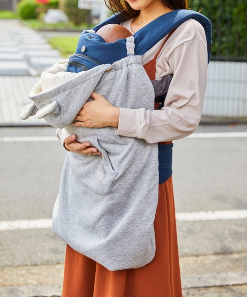 Rosemadame（ローズマダム）の「風を通しにくいブランケットケープ  ベビーケープ 防寒ケープ 抱っこひもケープ フットカバー付きベビーカー装着（おくるみ・レディース・ネイビー/グレー・フリー）」の21枚目の写真