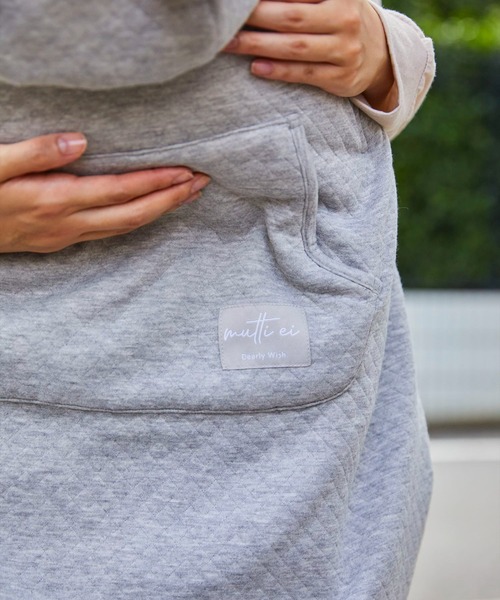 Rosemadame（ローズマダム）の「風を通しにくいブランケットケープ  ベビーケープ 防寒ケープ 抱っこひもケープ フットカバー付きベビーカー装着（おくるみ・レディース・ネイビー/グレー・フリー）」の5枚目の写真