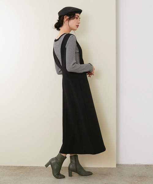 ROPE'（ロペ）の「ストレッチトロジャンパースカート（ジャンパースカート・レディース・ホワイト系その他2/ブラック/キャメル・38）」の8枚目の写真