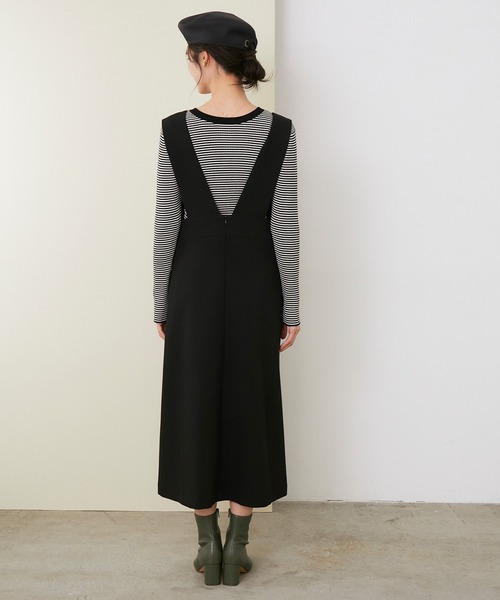 ROPE'（ロペ）の「ストレッチトロジャンパースカート（ジャンパースカート・レディース・ホワイト系その他2/ブラック/キャメル・38）」の12枚目の写真