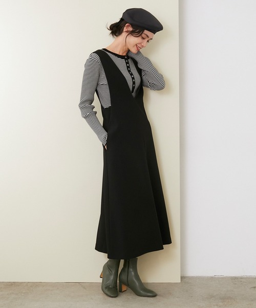 ROPE'（ロペ）の「ストレッチトロジャンパースカート（ジャンパースカート・レディース・ホワイト系その他2/ブラック/キャメル・38）」の21枚目の写真