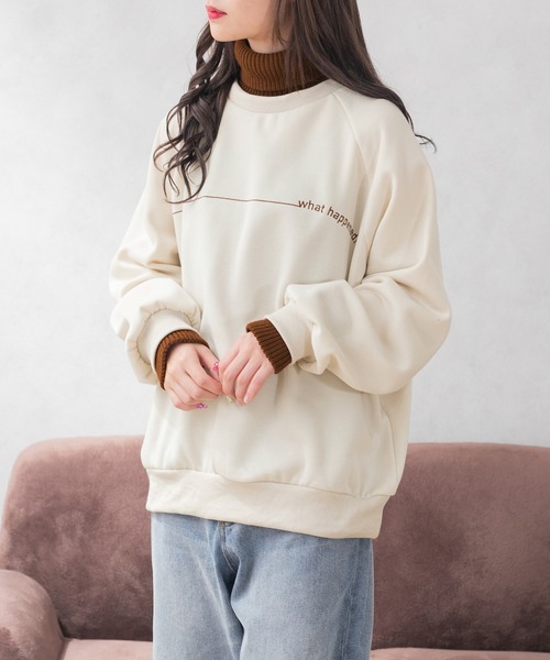 PairPair（ペアペア）の「配色リブニットスウェット(ユニセックス)（スウェット・レディース・アイボリー/スミクロ/ライトベージュ・MEDIUM/LARGE）」の16枚目の写真