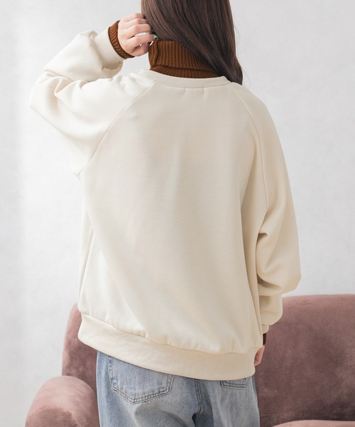 PairPair（ペアペア）の「配色リブニットスウェット(ユニセックス)（スウェット・レディース・アイボリー/スミクロ/ライトベージュ・MEDIUM/LARGE）」の9枚目の写真