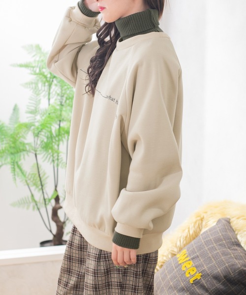 PairPair（ペアペア）の「配色リブニットスウェット(ユニセックス)（スウェット・レディース・アイボリー/スミクロ/ライトベージュ・MEDIUM/LARGE）」の10枚目の写真