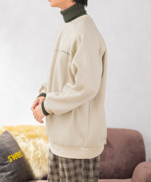 PairPair（ペアペア）の「配色リブニットスウェット(ユニセックス)（スウェット・レディース・アイボリー/スミクロ/ライトベージュ・MEDIUM/LARGE）」の21枚目の写真