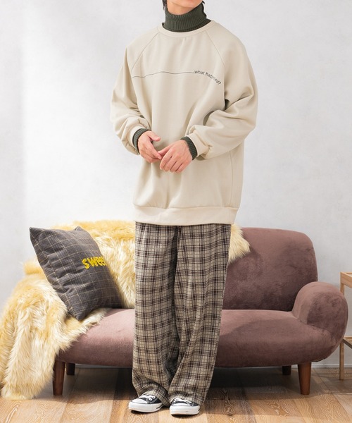 PairPair（ペアペア）の「配色リブニットスウェット(ユニセックス)（スウェット・レディース・アイボリー/スミクロ/ライトベージュ・MEDIUM/LARGE）」の18枚目の写真