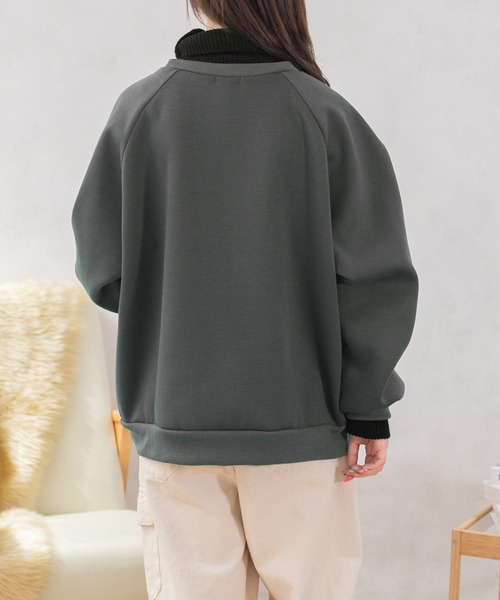 PairPair（ペアペア）の「配色リブニットスウェット(ユニセックス)（スウェット・レディース・アイボリー/スミクロ/ライトベージュ・MEDIUM/LARGE）」の14枚目の写真