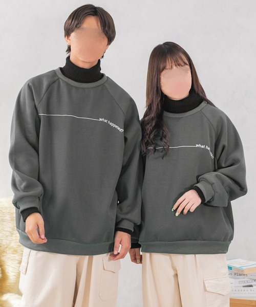 PairPair（ペアペア）の「配色リブニットスウェット(ユニセックス)（スウェット・レディース・アイボリー/スミクロ/ライトベージュ・MEDIUM/LARGE）」の8枚目の写真