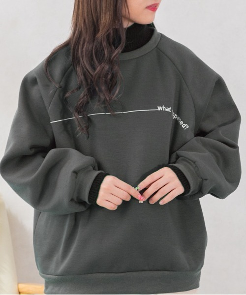 PairPair（ペアペア）の「配色リブニットスウェット(ユニセックス)（スウェット・レディース・アイボリー/スミクロ/ライトベージュ・MEDIUM/LARGE）」の6枚目の写真