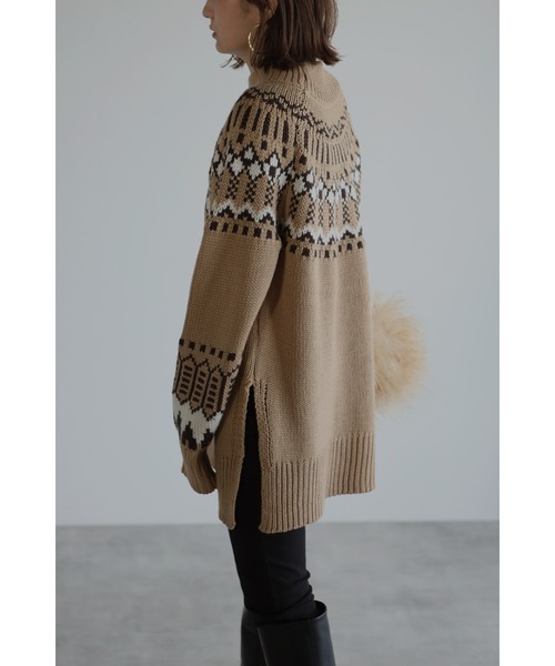 ヴィンテージ　ノルディックニット　ブラウン　ベージュ　カーディガン　SA7 trim_ofcrs_item637f3402906511e