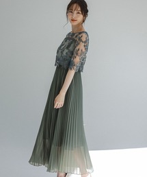 【WEB限定】シシュウレースプリーツ5分袖ドレス259085