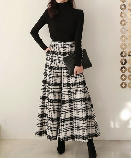 チェック柄 フレア ワイドパンツ その他パンツ Primazel プリマゼル のファッション通販 Zozotown