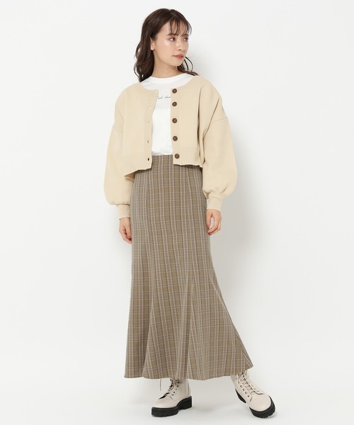 mysty woman（ミスティウーマン）の「タータンチェックマーメイドスカート 264102（スカート・レディース・ベージュ/ブラウン/グレー・FREE）」の15枚目の写真