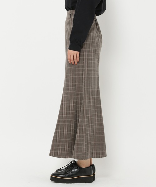 mysty woman（ミスティウーマン）の「タータンチェックマーメイドスカート 264102（スカート・レディース・ベージュ/ブラウン/グレー・FREE）」の7枚目の写真