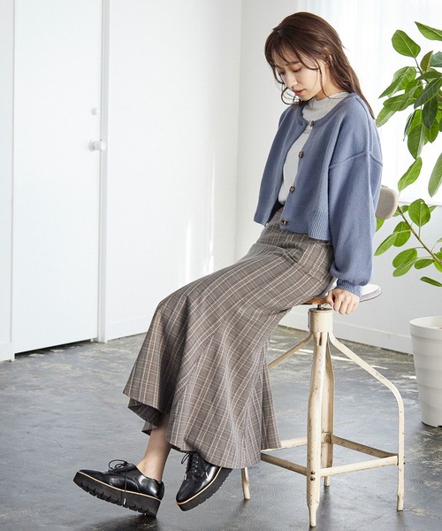 mysty woman（ミスティウーマン）の「タータンチェックマーメイドスカート 264102（スカート・レディース・ベージュ/ブラウン/グレー・FREE）」の21枚目の写真