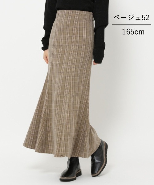 mysty woman（ミスティウーマン）の「タータンチェックマーメイドスカート 264102（スカート・レディース・ベージュ/ブラウン/グレー・FREE）」の18枚目の写真