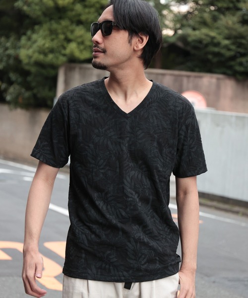 UNION STATION(ユニオンステーション)の「リンクスジャガード&プリントTシャツ(Tシャツ/カットソー・メンズ・ホワイト/ブラック/ネイビー・LL/M/L)」の1枚目の写真