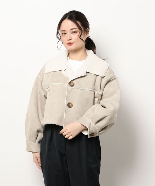 ehka sopo（エヘカソポ）の「ムートンジャケット（その他アウター・レディース・キナリ/グレー/ベージュ・ﾌﾘ-）」の8枚目の写真