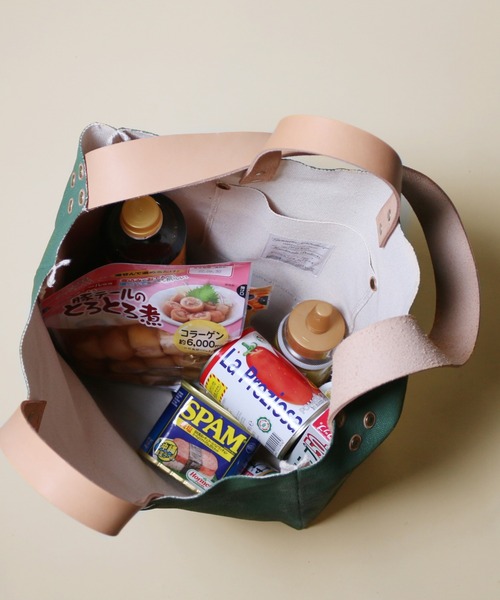 THE SUPERIOR LABOR(シュペリオールレイバー)の「paint canvas bag L(トートバッグ・メンズ・ホワイト/グリーン/ブルー・FREE)」の9枚目の写真