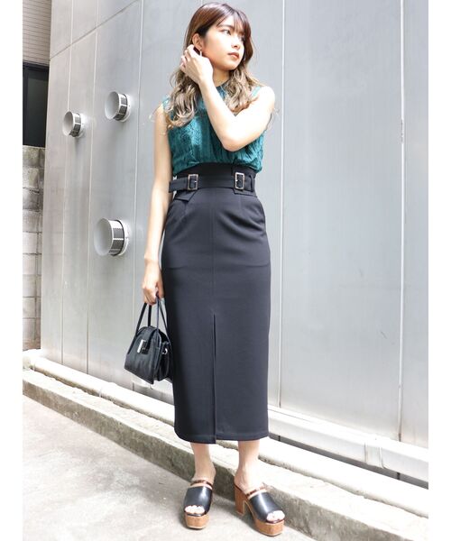 MURUA（ムルーア）の「コルセットベルトペンシルスカート（スカート・レディース・ブラック/グリーン/アイボリー/その他1・1/2）」の5枚目の写真