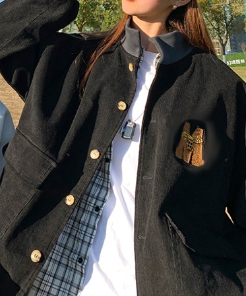 MGV(エムジーヴィー)の「イニシャルワッペンコーデュロイブルゾン(ブルゾン・メンズ・ホワイト/ブラック・X-LARGE/MEDIUM/LARGE)」の5枚目の写真