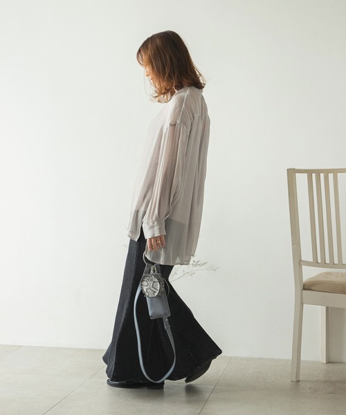 rectangle（レクタングル）の「デニムマーメイドスカート（スカート・レディース・ブラック/ブルー・FREE）」の4枚目の写真