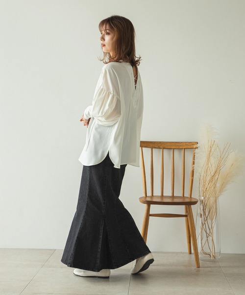 rectangle（レクタングル）の「デニムマーメイドスカート（スカート・レディース・ブラック/ブルー・FREE）」の9枚目の写真